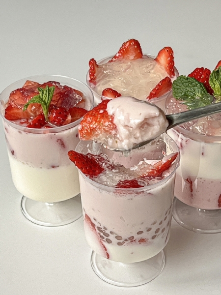 Cách Làm Yến Chưng Mix Sữa Chua Dâu - Nhìn Thôi Đã Muốn Yêu