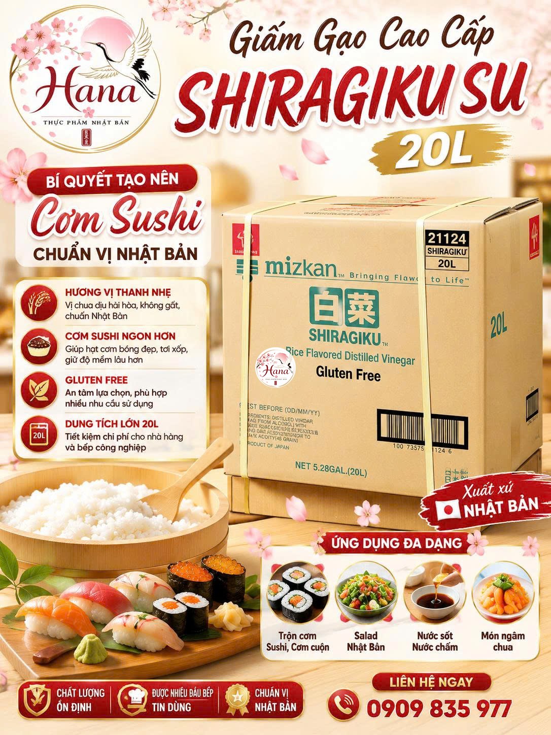 DẤM SHIRAGIKU SU 20L