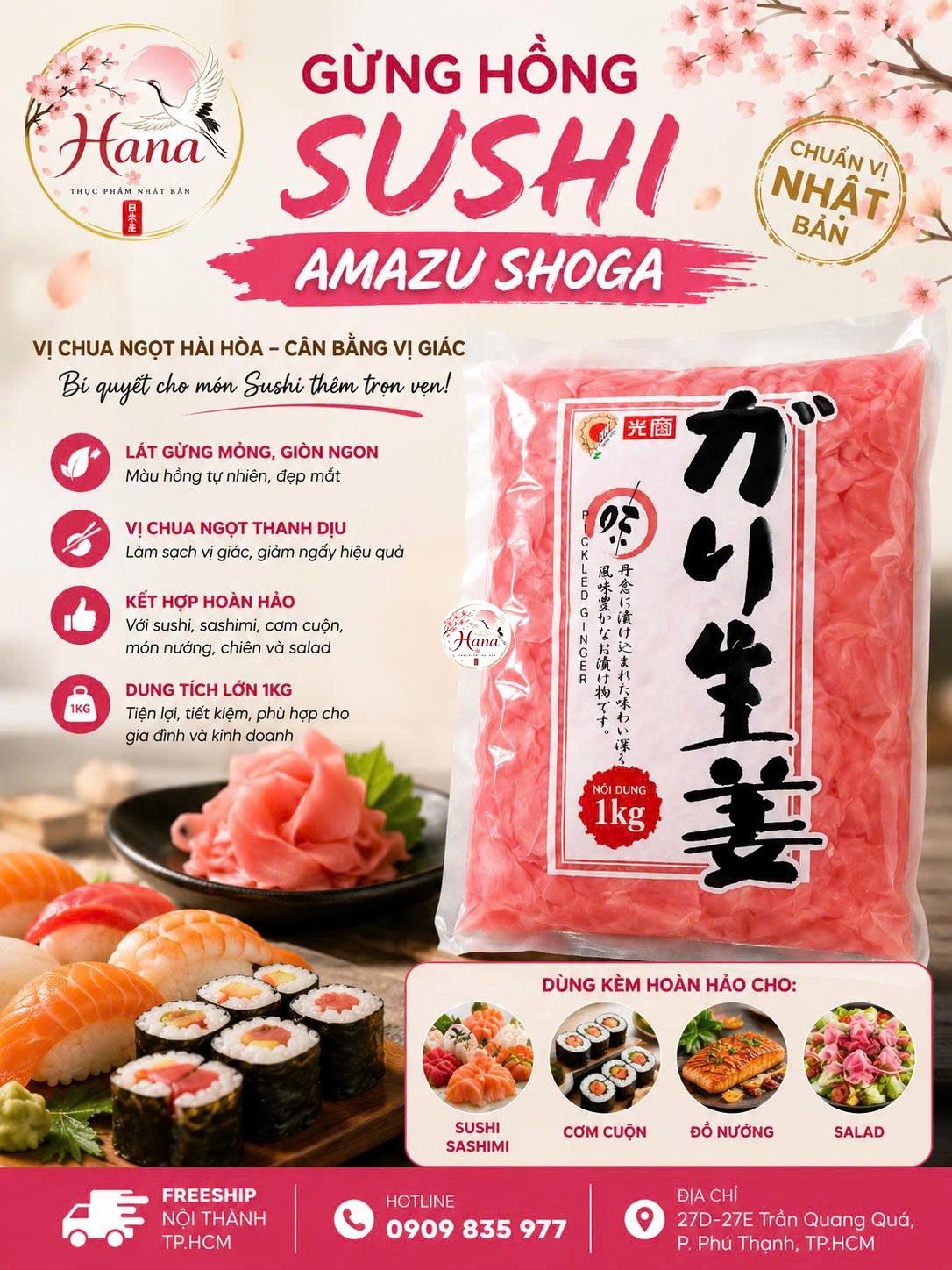 GỪNG HỒNG SUSHI AMAZU SHOGA '1KG