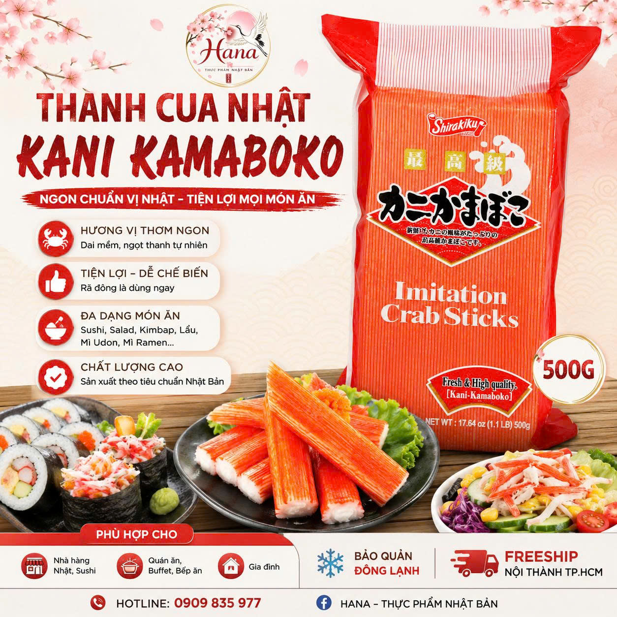 THANH CUA NHẬT - KANI KAMABOKO 500G